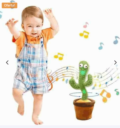 Cacto Dançante e Falante – Brinquedo Repete Grava Pisca Toca Músicas