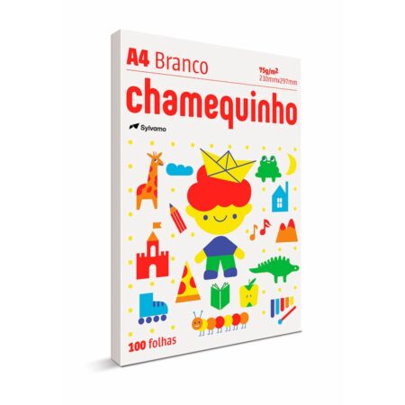 SULFITE CHAMEQUINHO BRANCO - PACOTE 100 FOLHAS